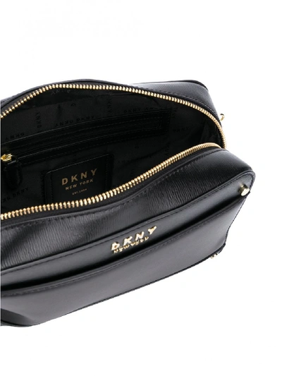 Shop Dkny Thelma Leather Camera Bag In Black