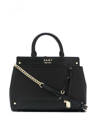 Shop Dkny Thelma Leather Bag In Black