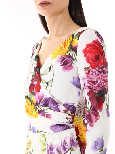Shop Dolce & Gabbana Floral Print Dress In Printed