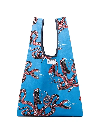Shop Neighborhood Rattlesnake Print Tote Bag In Blue