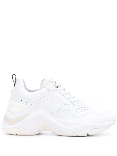 Tommy Hilfiger Chunky Sole Internal Wedge Sneakers In White | ModeSens