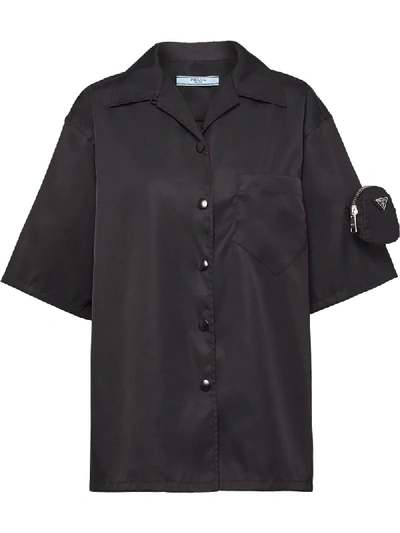 Shop Prada Logo-pouch Shirt In Black