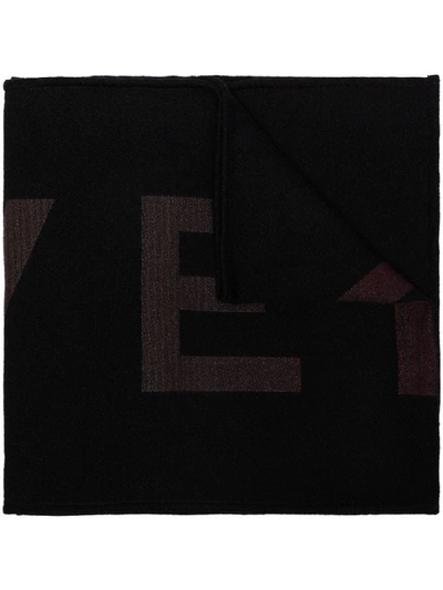 Shop Givenchy Logo Knitted Scarf In Black