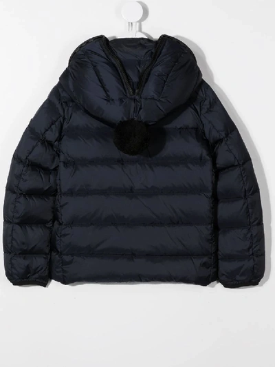 Shop Ai Riders On The Storm Young Hooded Puffer Jacket In Blue