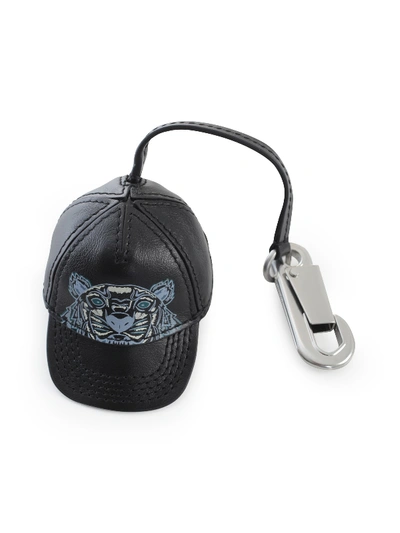 Shop Kenzo Cap Tiger Keyring In Noir