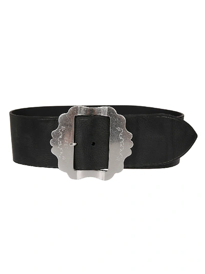 Shop Isabel Marant Awele Belt In Black/silver