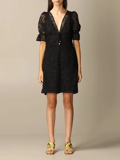 Shop Michael Michael Kors Short Lace Dress In Black