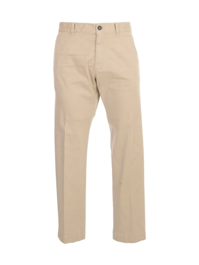 Shop Dsquared2 Cotton Stretch Washed Pants In Beige
