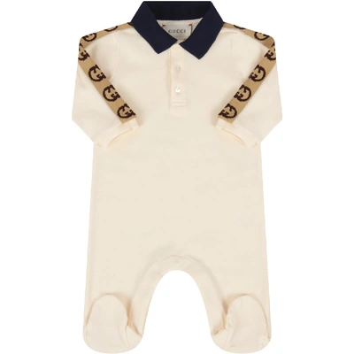 Shop Gucci Ivory Babygrow For Babyboy