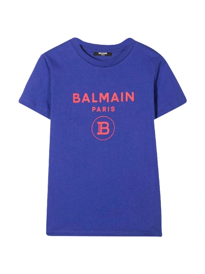 Shop Balmain Purple T-shirt In Viola