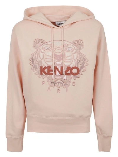 Shop Kenzo Classic Tiger Hoodie In Rose Clair