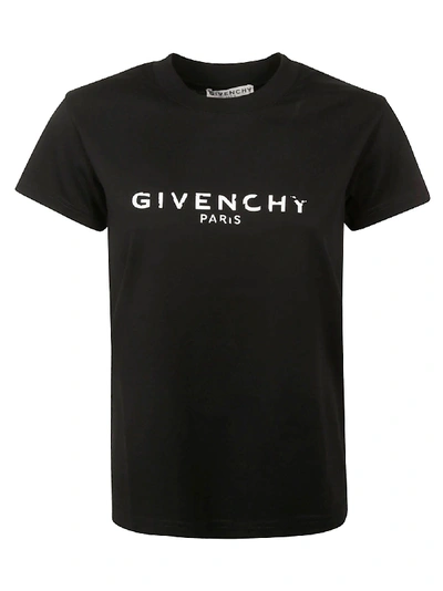 Shop Givenchy Faded Logo Print T-shirt In Black