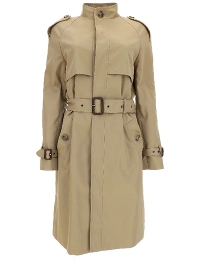 Shop Saint Laurent Trench Coat In Sable