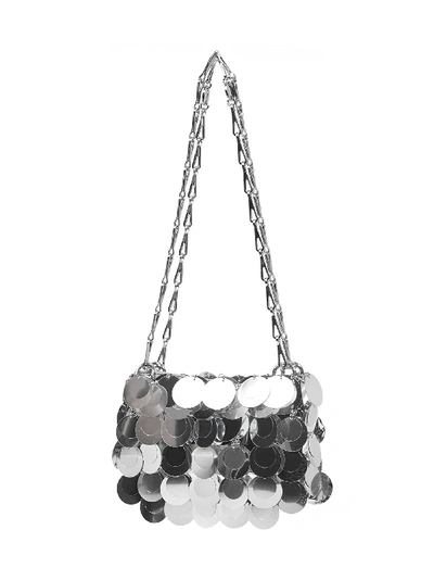 Shop Paco Rabanne Iconic 1969 Mini Shoulder Bag In Silver