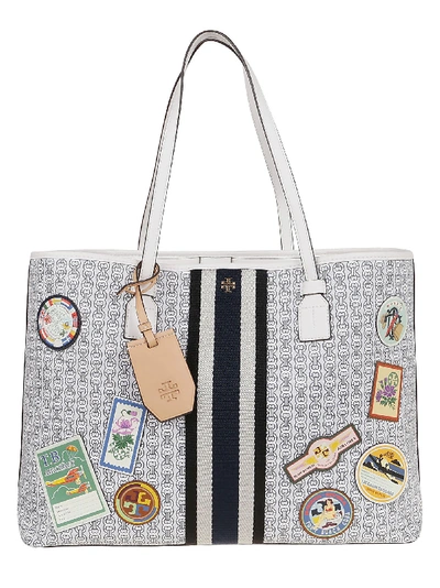 Tory Burch Women's Gemini Link Canvas Small Tote, New Ivory Gemini Link,  Off White, Print, One Size : : Shoes & Handbags