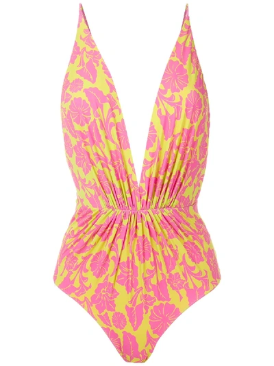 Shop Clube Bossa Clavert Printed Swimsuit In Yellow