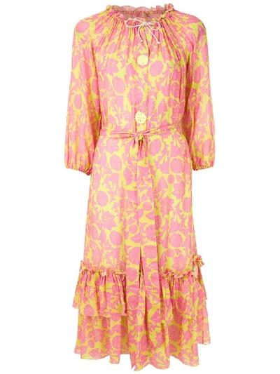 Shop Clube Bossa Valerie Midi Dress In Yellow