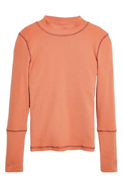 Shop Free People The Rickie Mock Neck T-shirt In Sunset