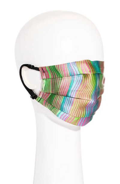 Shop L Erickson Peace Ii Adult Reversible Silk Face Mask In Papillon Pink/ Shade Rainbow