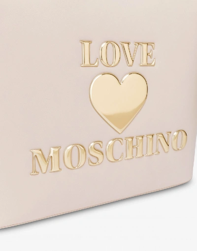 Shop Love Moschino Padded Heart Shopper In Ivory