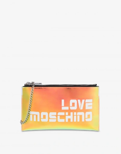 Shop Love Moschino Iridescent Clutch In Multicoloured