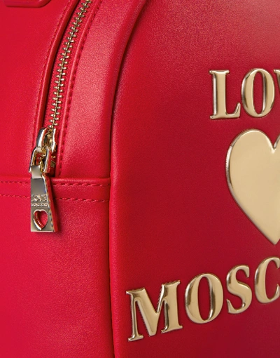 Shop Love Moschino Padded Heart Small Backpack In Black