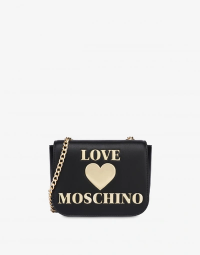 Shop Love Moschino Padded Heart Shoulder Bag In Black