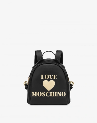 Shop Love Moschino Padded Heart Small Backpack In Black