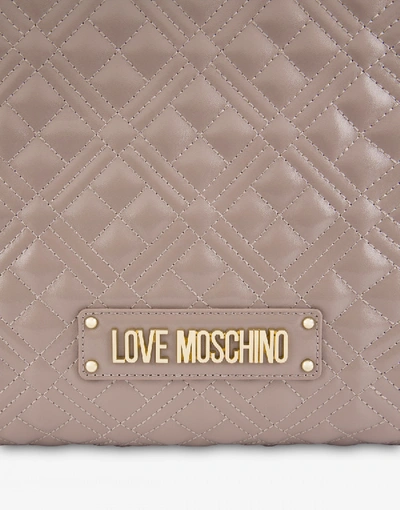 Shop Love Moschino Quilted Shopper With Logo In Black