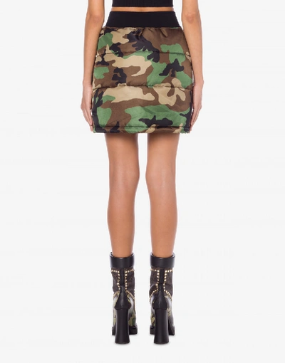 Shop Moschino Nylon Mini Skirt Lost & Found In Brown