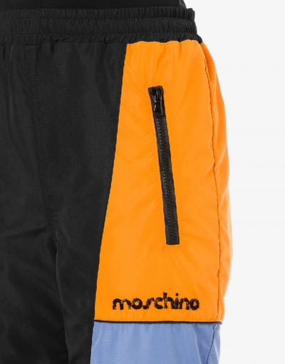 Shop Moschino Nylon Jogging Broken Logo In Multicoloured