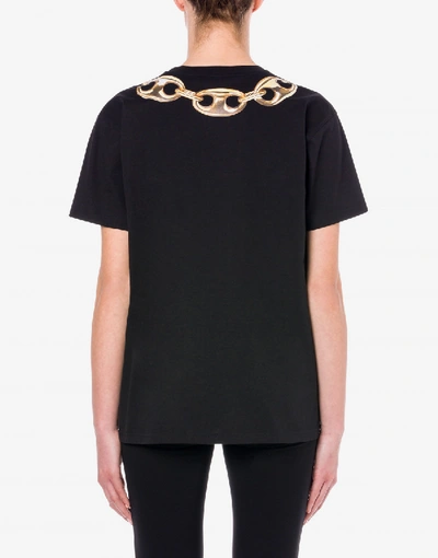 Shop Moschino Macro Ring Cotton T-shirt In Black