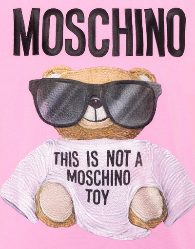 Shop Moschino Jersey T-shirt Micro Teddy Bear In White