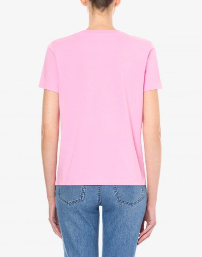 Shop Moschino Jersey T-shirt Micro Teddy Bear In Pink