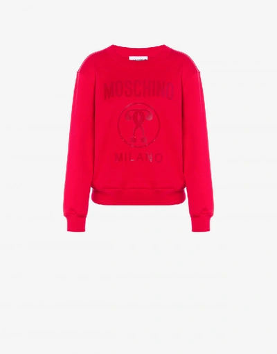 Shop Moschino Cotton Sweatshirt Double Question Mark In Pink
