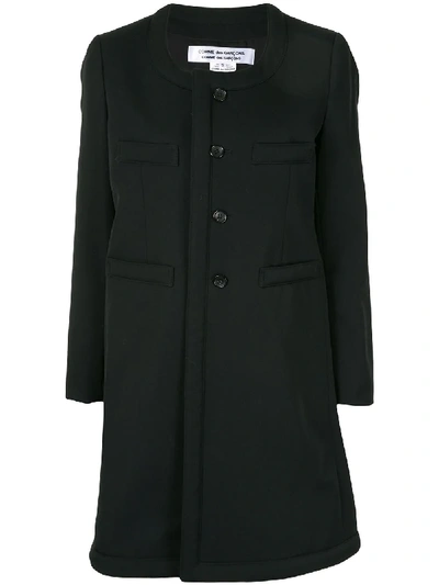 Shop Comme Des Garçons Comme Des Garçons Collarless Single-breasted Coat In Black