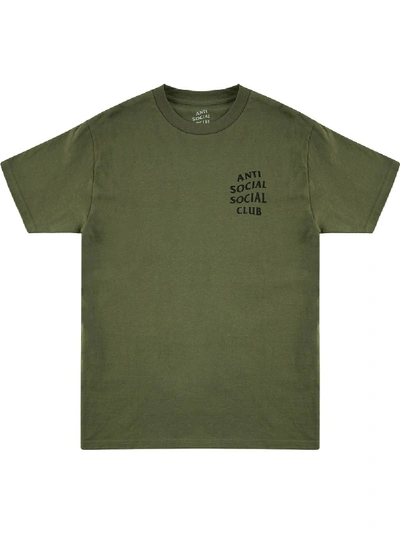 Shop Anti Social Social Club Logo Print T-shirt In Green