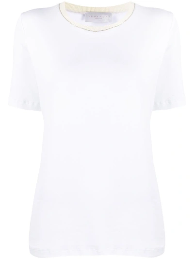 Shop Fabiana Filippi Bead Detail T-shirt In White