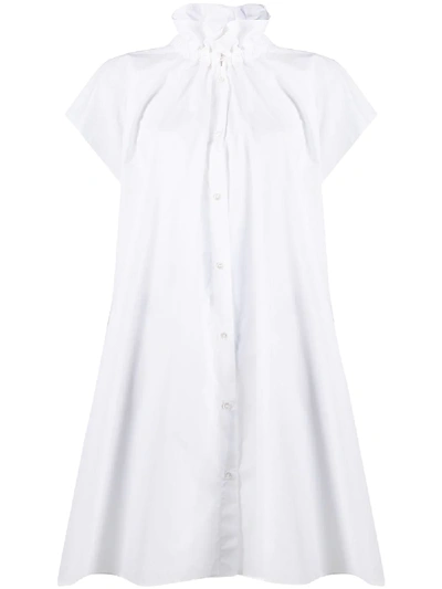 Shop Mm6 Maison Margiela Funnel-neck A-line Dress In White