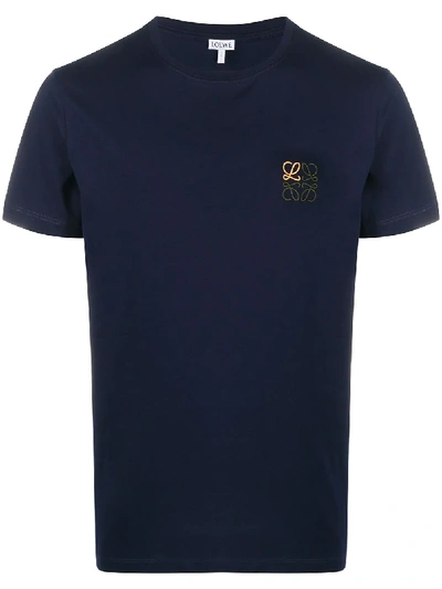 Shop Loewe Anagram Short-sleeve T-shirt In Blue