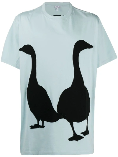 Shop Loewe Goose Print T-shirt In Blue