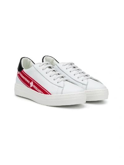 Shop Dsquared2 Stripe Detail Low-top Sneakers In White