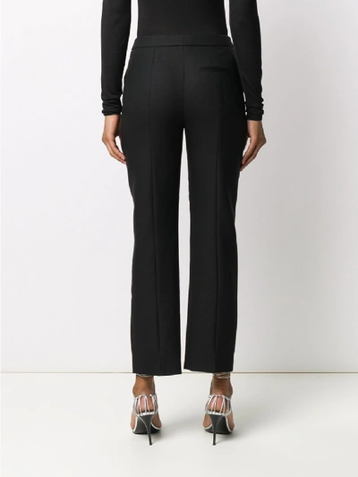 Shop Alexander Mcqueen Wool Silk Blend Trousers In Black