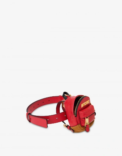 Shop Moschino Micro Backpack Sporty Lettering In Red