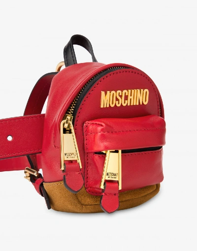 Shop Moschino Micro Backpack Sporty Lettering In Red