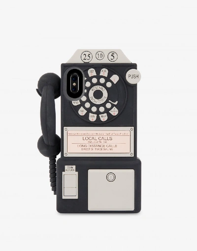 Shop Moschino Cover Iphone X / Xs  Public Phone In Black