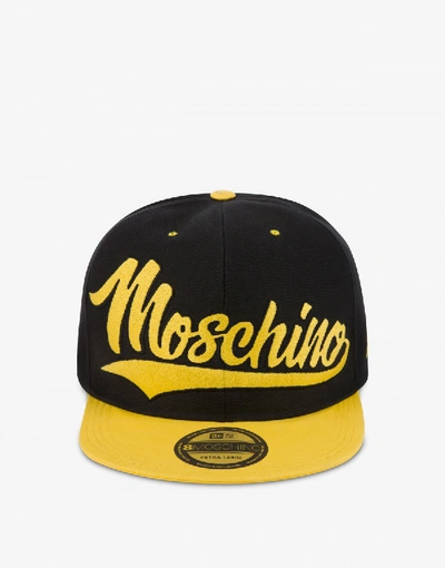 Shop Moschino Macro Baseball Hat In Yellow