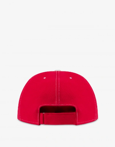 Shop Moschino Macro Hat American Logo In Red