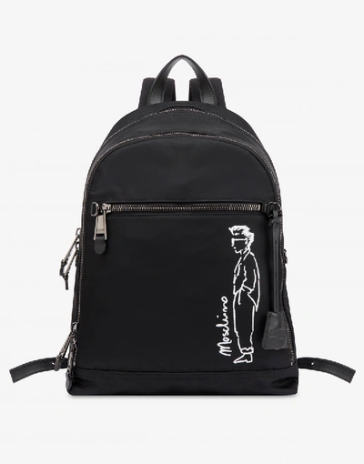 Shop Moschino Nylon Backpack  Character In Black