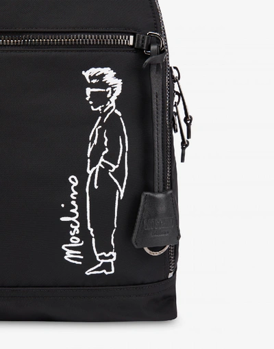Shop Moschino Nylon Backpack  Character In Black